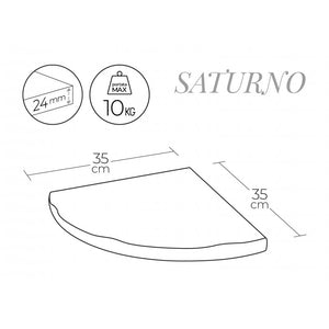 Mensola da Muro, Mensola Legno, Mensola Angolare, Mensola da Parete, Noce, 35x35x2,4 cm - Saturno