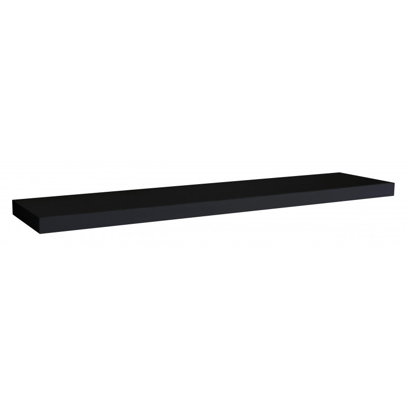 Mensola da Muro, Mensola Tamburata, Scaffale Legno, Mensola da Parete, Nero, 100x25x3,8 cm - Minerva
