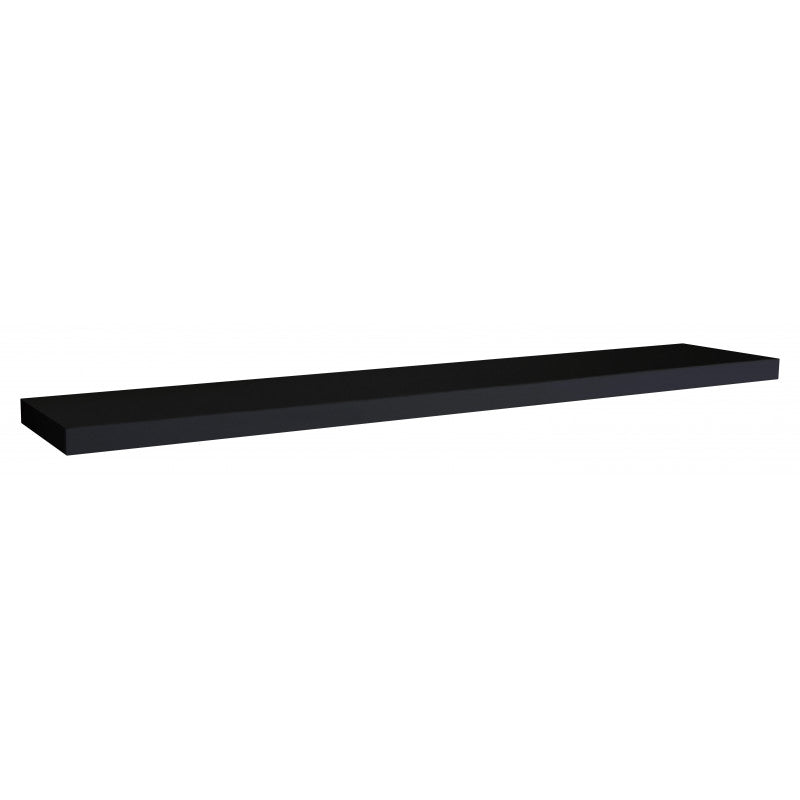Mensola da Muro, Mensola Tamburata, Scaffale Legno, Mensola da Parete, Nero, 120x25x5 cm - Minerva