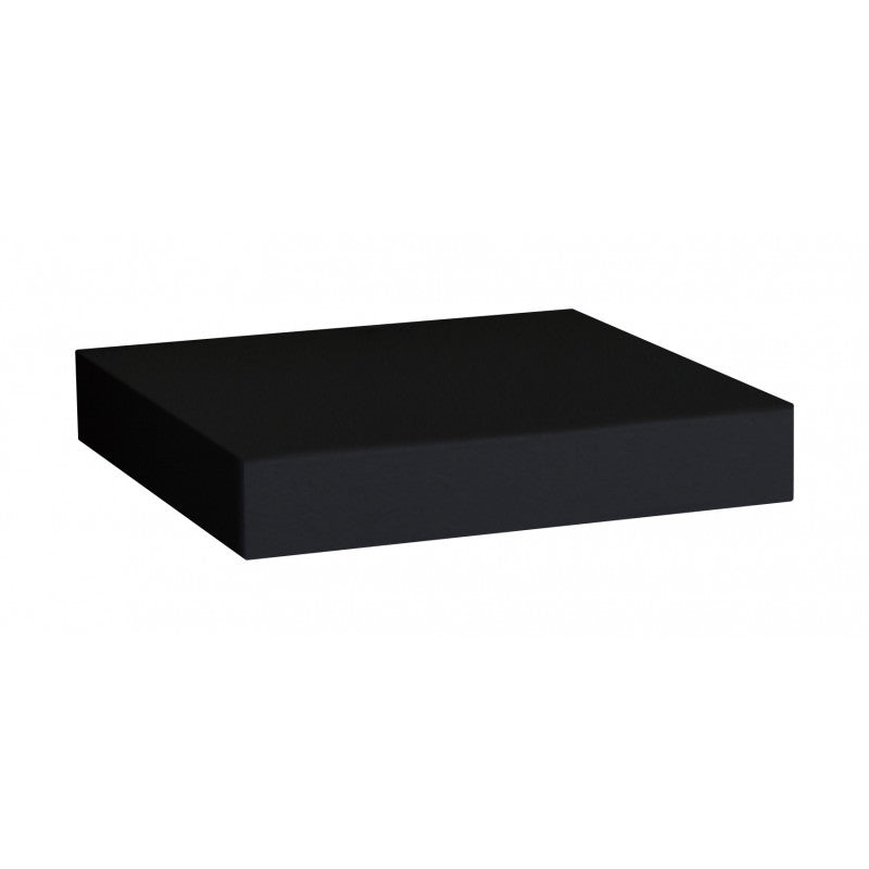 Mensola da Muro, Mensola Tamburata, Scaffale Legno, Mensola da Parete, Nero, 25x25x3,8 cm - Minerva