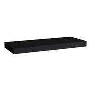 Mensola da Muro, Mensola Tamburata, Scaffale Legno, Mensola da Parete, Nero, 60x25x3,8 cm - Minerva