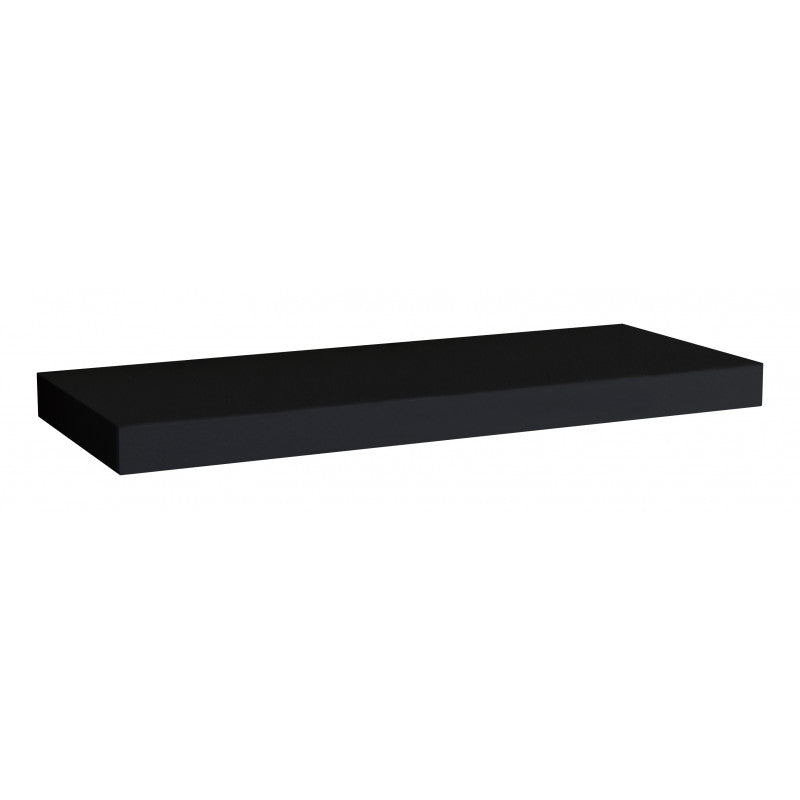 Mensola da Muro, Mensola Tamburata, Scaffale Legno, Mensola da Parete, Nero, 60x25x3,8 cm - Minerva