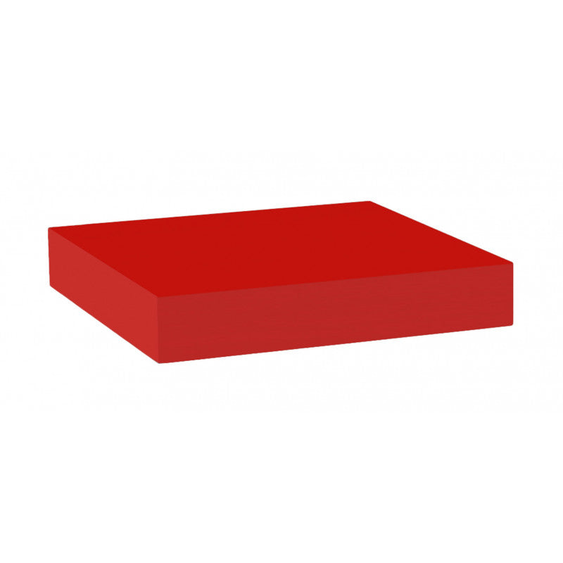 Mensola da Muro, Mensola Tamburata, Scaffale Legno, Mensola da Parete, Rosso, 25x25x3,8 cm - Minerva