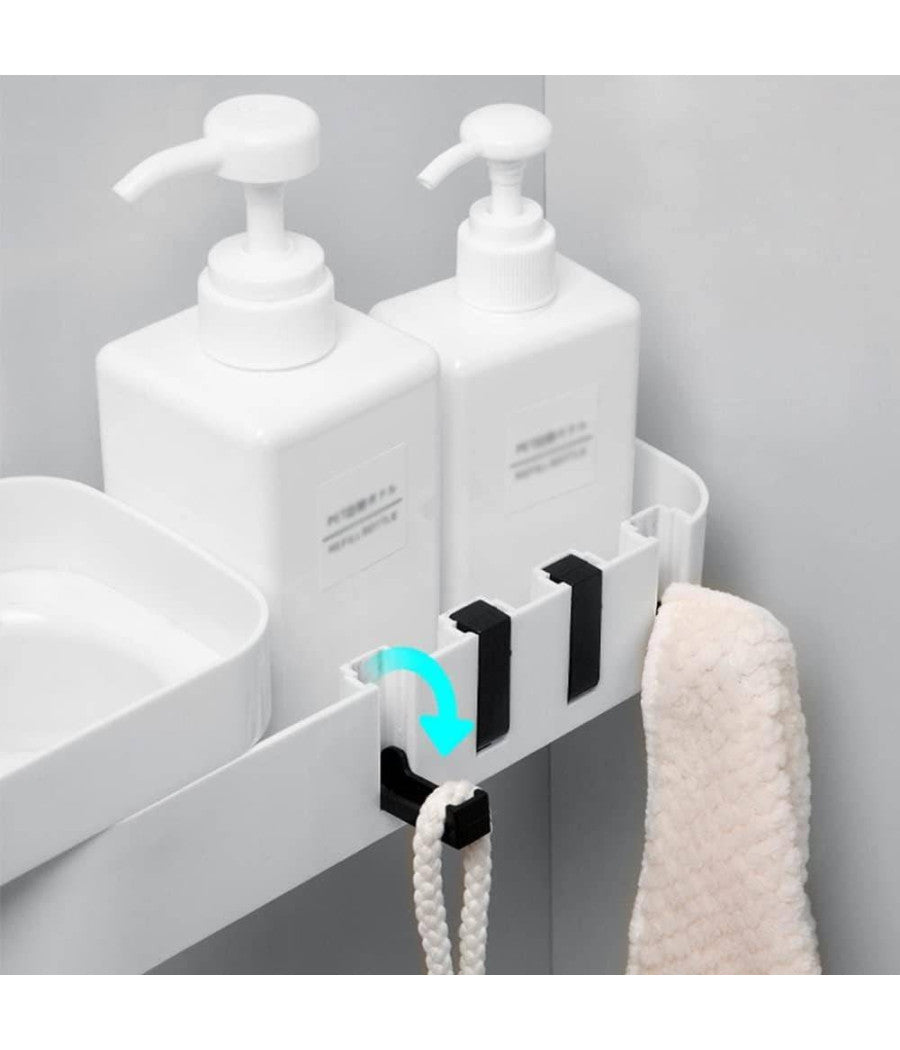 Mensola Da Parete Bagno Scaffale Rotante Portaoggetti Cucina Doccia Organizzatore         