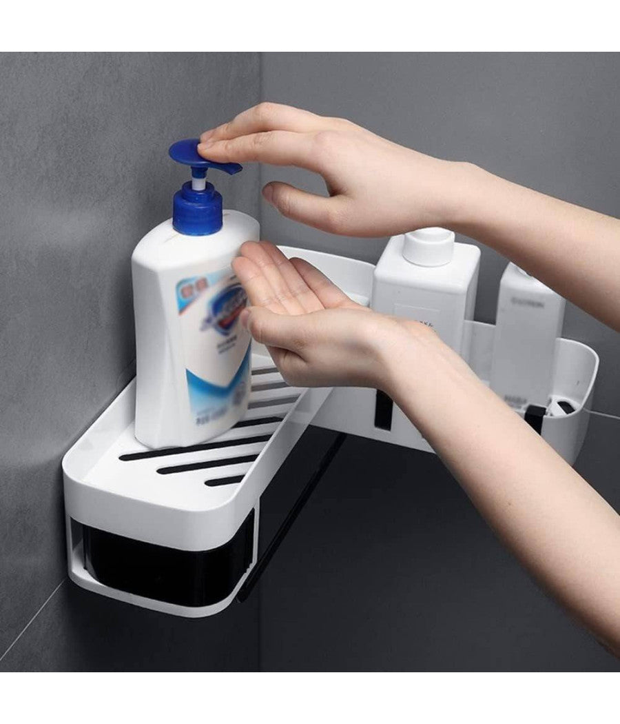 Mensola Da Parete Bagno Scaffale Rotante Portaoggetti Cucina Doccia Organizzatore         