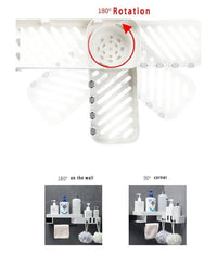 Mensola Da Parete Bagno Scaffale Rotante Portaoggetti Cucina Doccia Organizzatore         