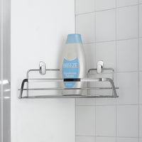 Mensola doccia angolare cromo lucido con ripiano e fissaggi inclusi