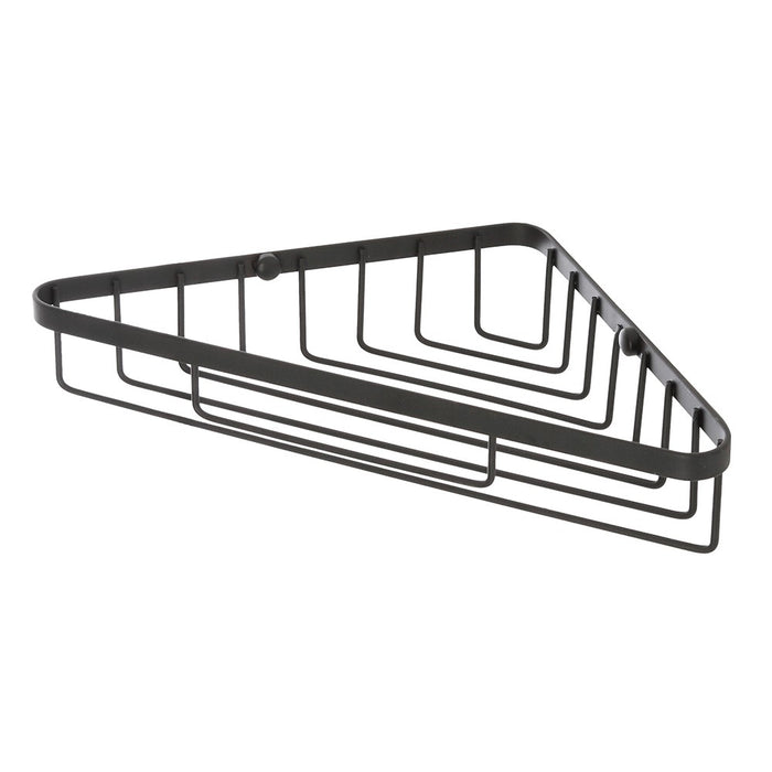 Mensola doccia angolare in acciaio nero opaco con fissaggio a parete