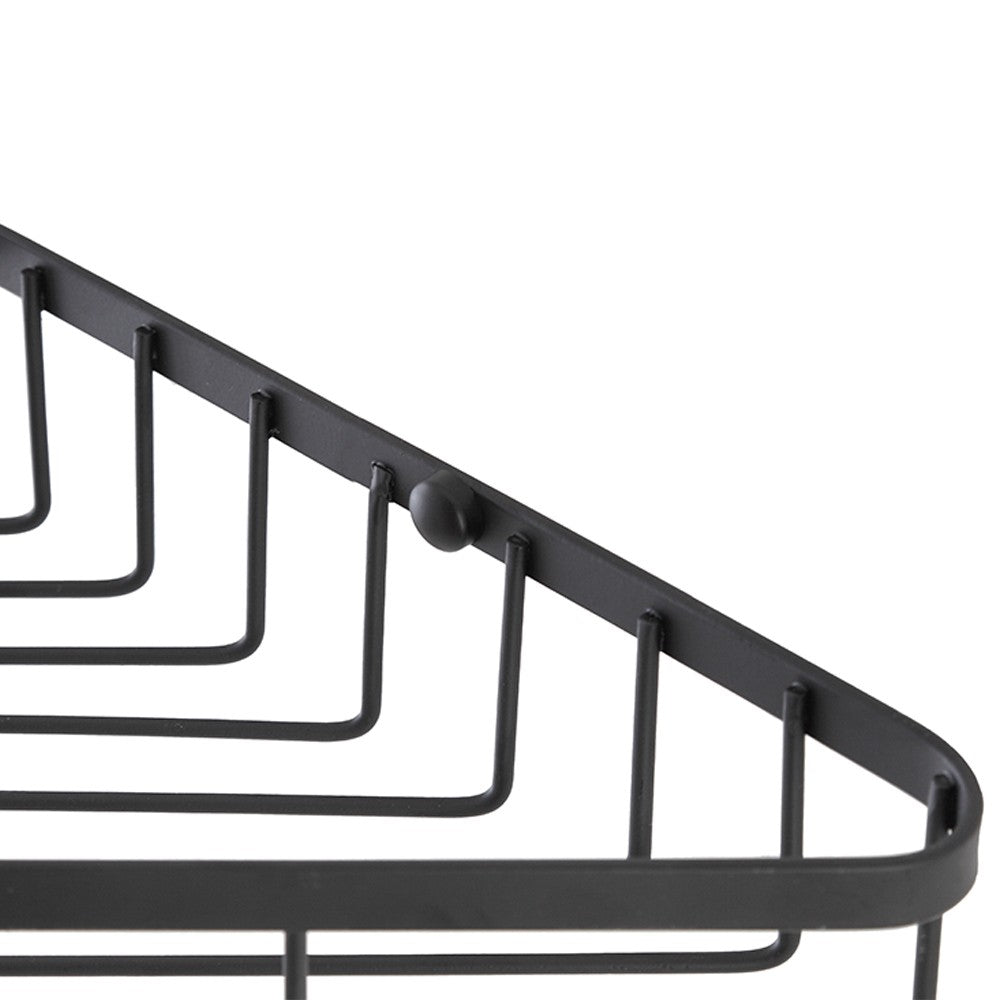 Mensola doccia angolare in acciaio nero opaco con fissaggio a parete