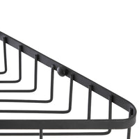 Mensola doccia angolare in acciaio nero opaco con fissaggio a parete