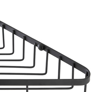 Mensola doccia angolare in acciaio nero opaco con fissaggio a parete