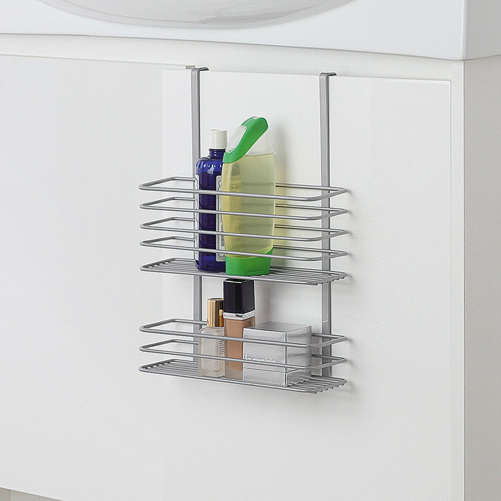 Mensola doccia rettangolare cromata per anta o box doccia