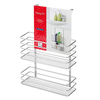 Mensola doccia rettangolare cromata per anta o box doccia