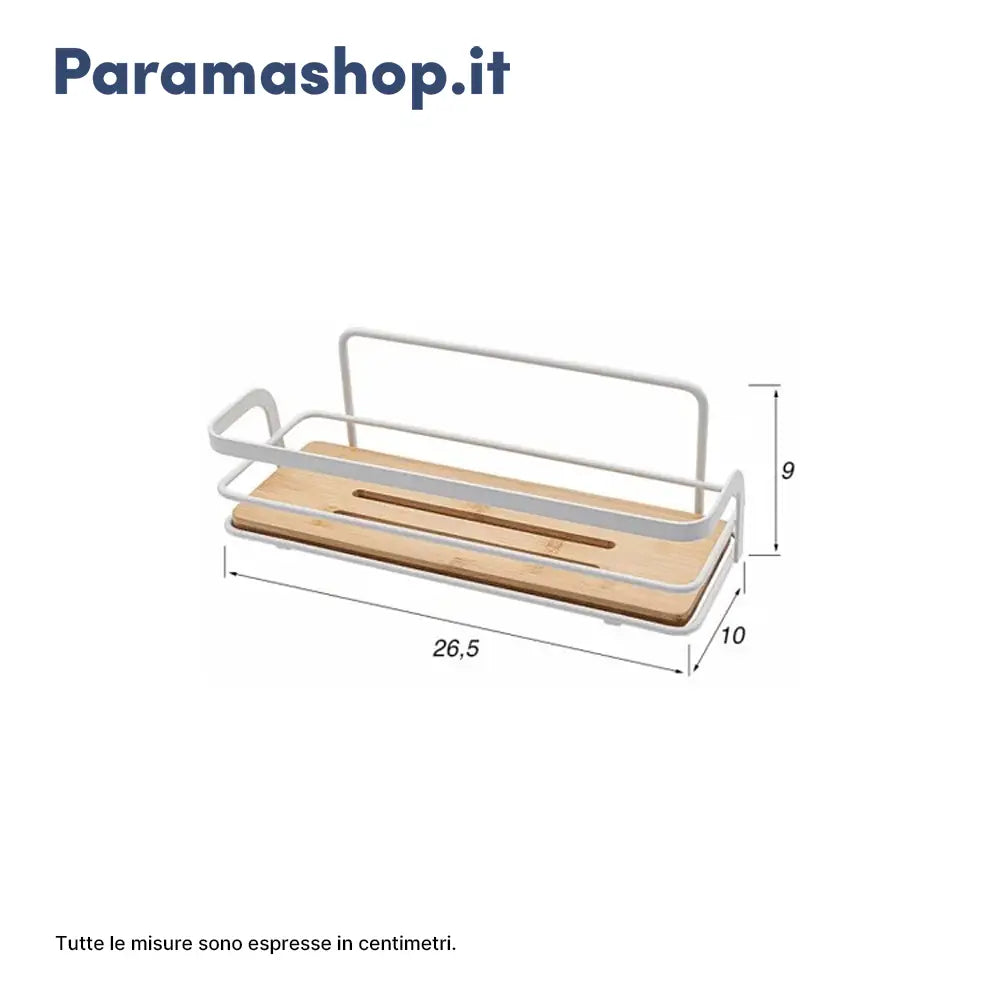 Mensola un ripiano acciaio bianco e bambu | Haiti