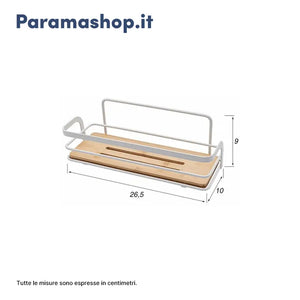Mensola un ripiano acciaio bianco e bambu | Haiti