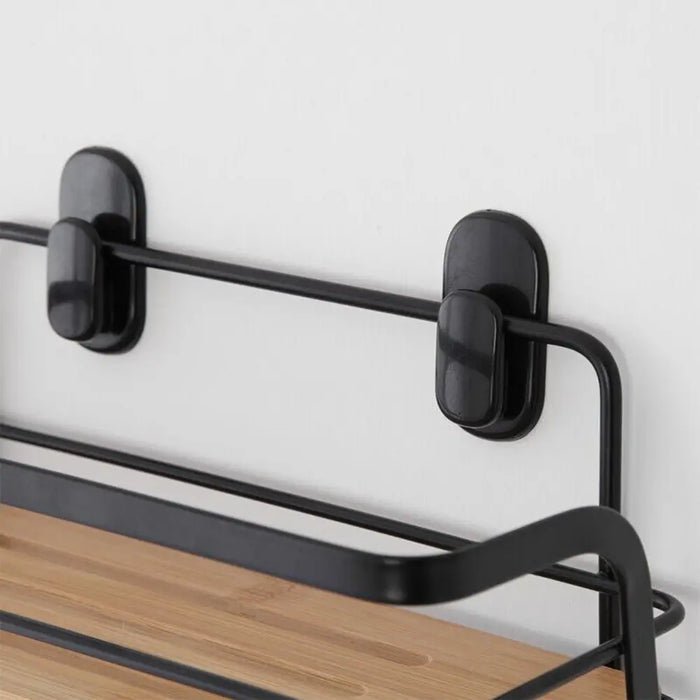 Mensola un ripiano acciaio nero e bambu | Haiti