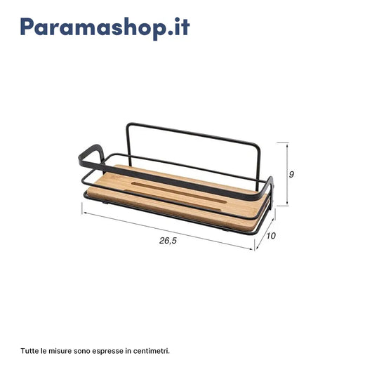 Mensola un ripiano acciaio nero e bambu | Haiti
