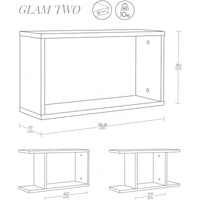 Mensola da Parete Bianca 56.8x30x17 cm - Ripiano Multiuso per Bagno, Camera, Cucina o Ufficio - Libreria Sospesa con Tasselli, Made in Italy