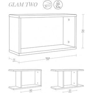 Mensola da Parete Bianca 56.8x30x17 cm - Ripiano Multiuso per Bagno, Camera, Cucina o Ufficio - Libreria Sospesa con Tasselli, Made in Italy