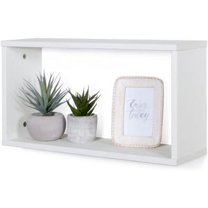 Mensola da Parete Bianca 56.8x30x17 cm - Ripiano Multiuso per Bagno, Camera, Cucina o Ufficio - Libreria Sospesa con Tasselli, Made in Italy