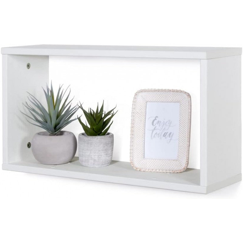 Mensola da Parete Bianca 56.8x30x17 cm - Ripiano Multiuso per Bagno, Camera, Cucina o Ufficio - Libreria Sospesa con Tasselli, Made in Italy