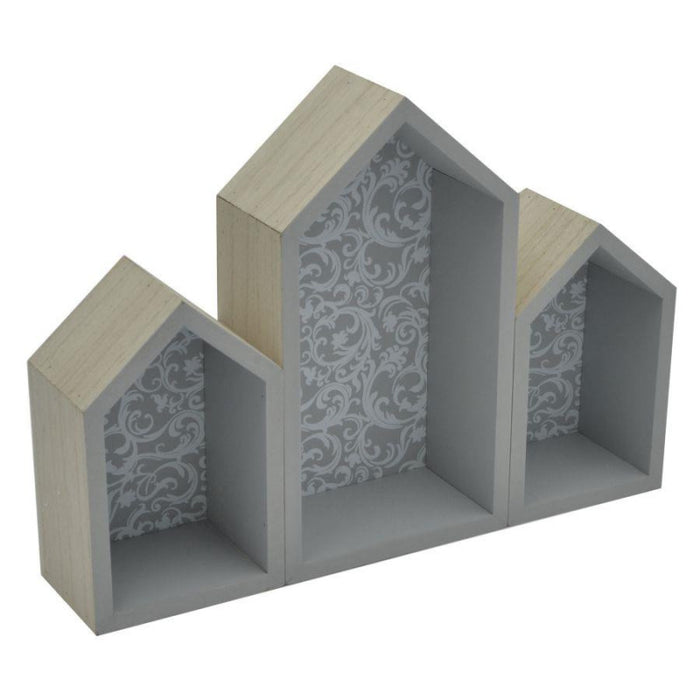 Mensola legno rebecca casetta 3p cm 32x3h16,5