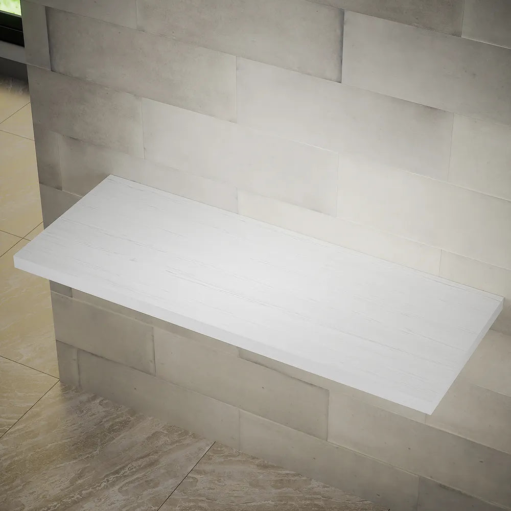 Mensolone sospeso per lavabi d'appoggio da 120cm bianco effetto legno