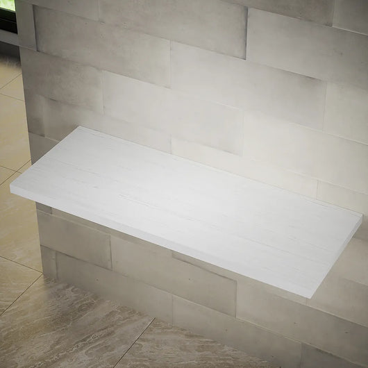 Mensolone sospeso per lavabi d'appoggio da 120cm bianco effetto legno