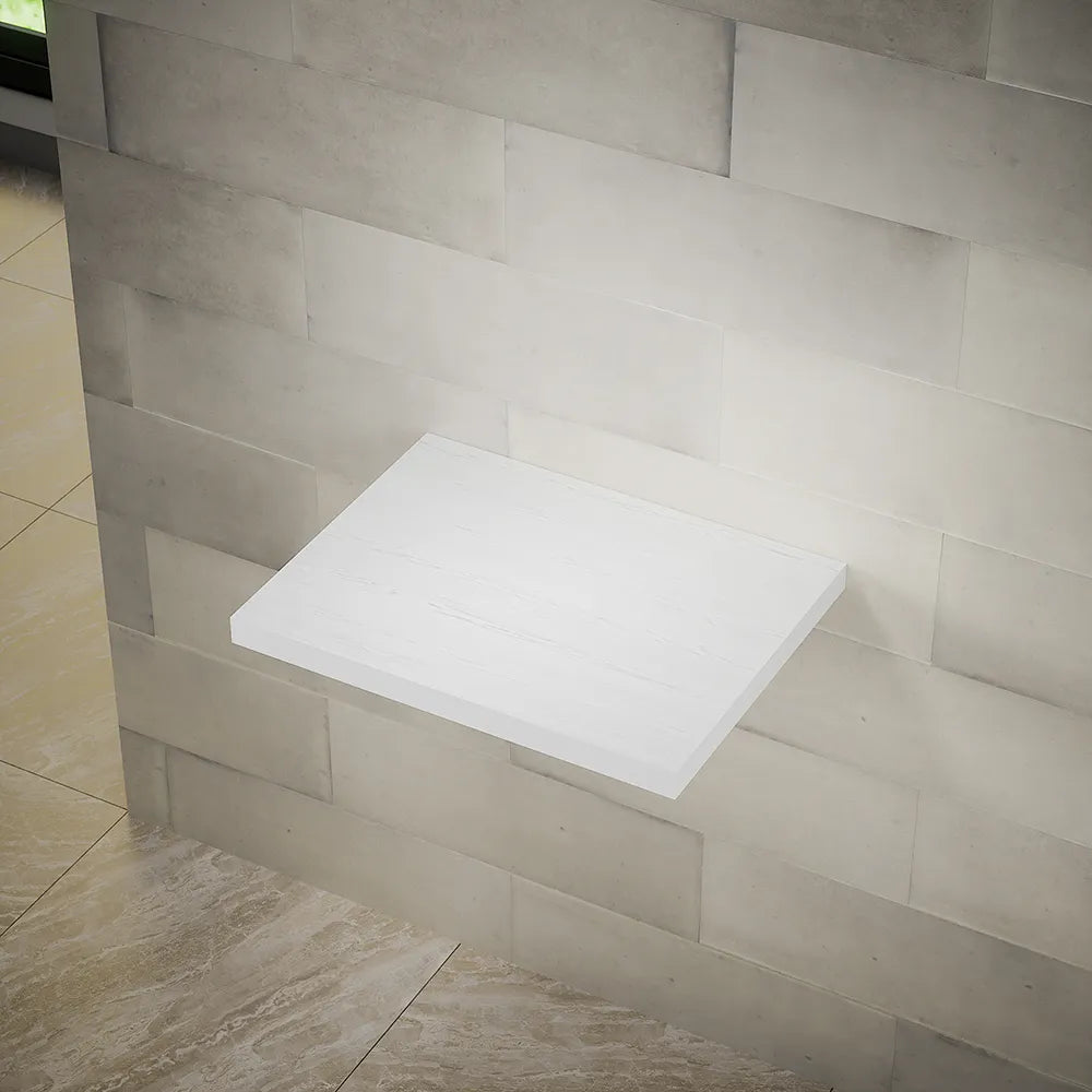 Mensolone sospeso per lavabi d'appoggio da 60cm bianco effetto legno