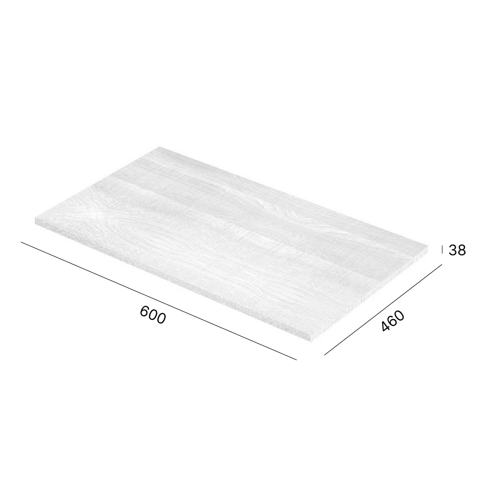Mensolone sospeso per lavabi d'appoggio da 60cm bianco effetto legno
