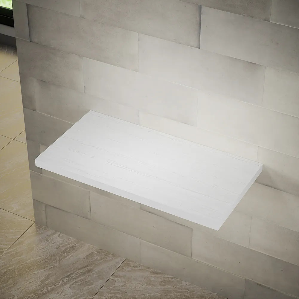 Mensolone sospeso per lavabi d'appoggio da 90cm bianco effetto legno