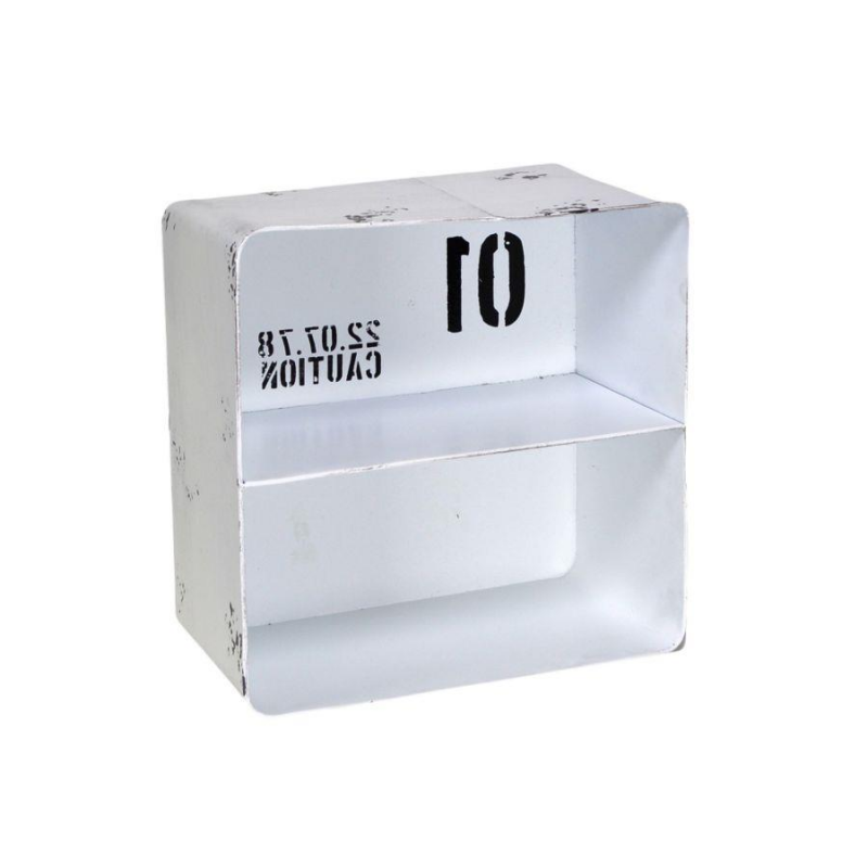Mensola metallo bristol bianco 2 piani quadrata cm29,5x15h30