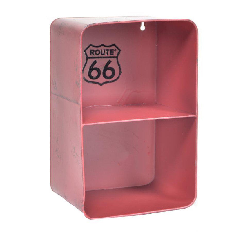 Mensola metallo bristol rosso 2 piani rettangolare cm 20x15h30