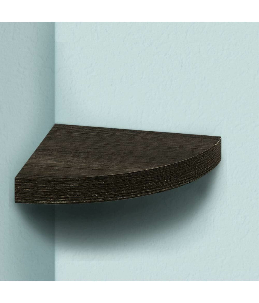 Mensola Parete Angolare Scaffale Ripiano Ad Angolo In Legno Mdf Wenghe 24 X 4 Cm         