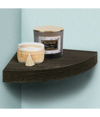 Mensola Parete Angolare Scaffale Ripiano Ad Angolo In Legno Mdf Wenghe 24 X 4 Cm         