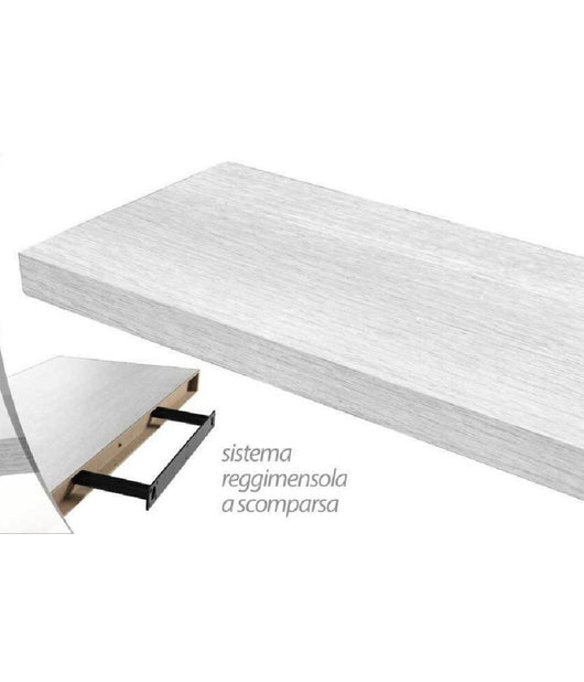 Mensola Parete Legno Reggimensola Scomparsa Bianco 40x25x4cm Kit Montaggio 790775         