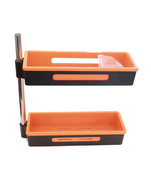 Mensola Pensile Da Parete Scaffale Muro 2 Vani Rotante 180° Porta Spezie Salse         