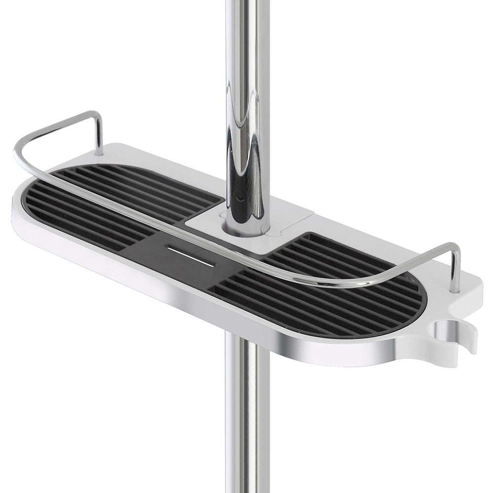 Mensola per colonna doccia universale in ABS cromo con fermo oggetti