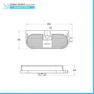 Mensola per colonna doccia universale in ABS cromo con fermo oggetti