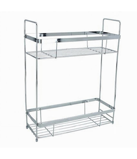 Mensola Per Doccia Bagno Rettangolare 2 Ripiani Portaoggetti 30,5x12x38 Cm 79301         