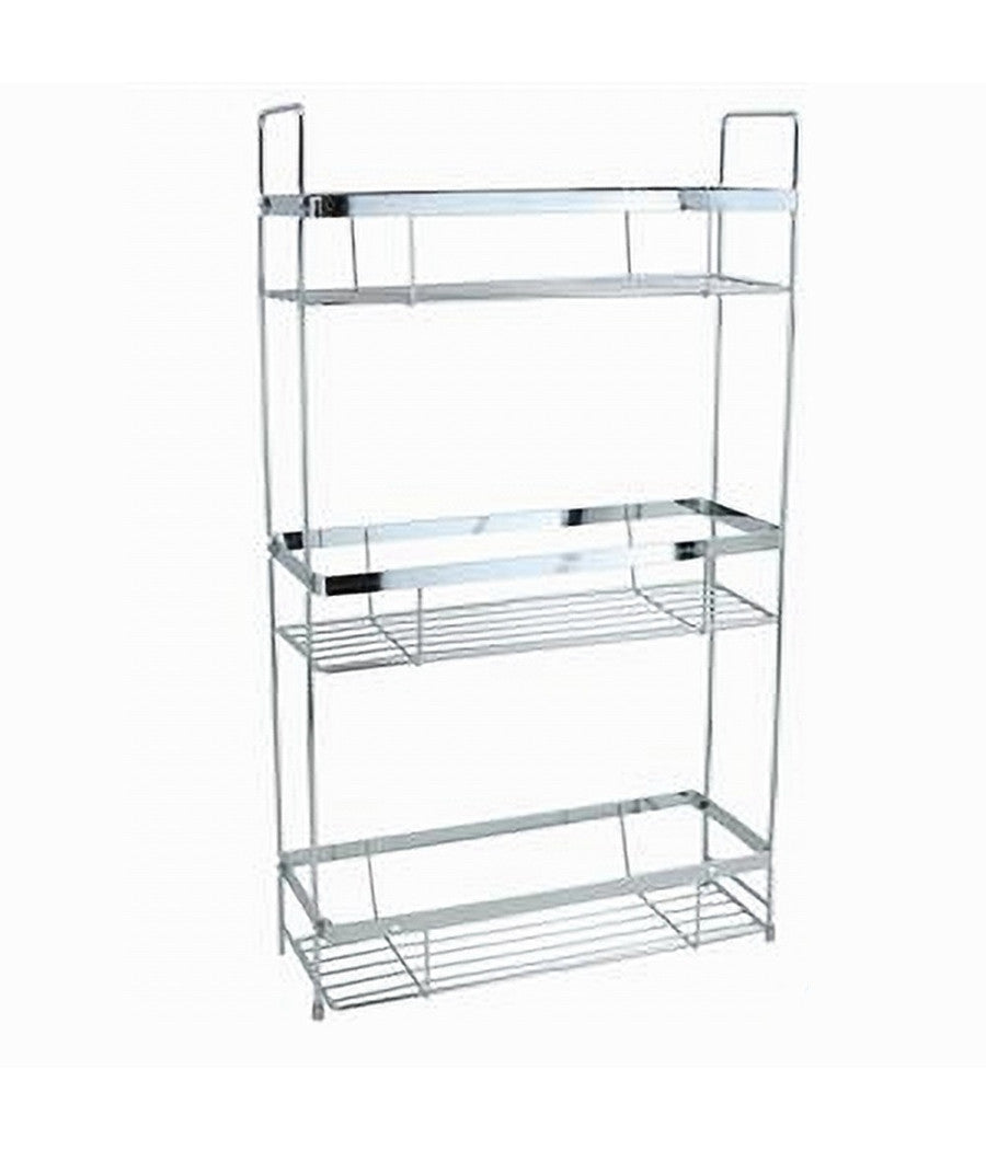 Mensola Per Doccia Bagno Rettangolare 3 Ripiani Porta Oggetti 30,5x12x53cm 79302         