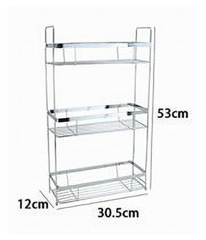 Mensola Per Doccia Bagno Rettangolare 3 Ripiani Porta Oggetti 30,5x12x53cm 79302         