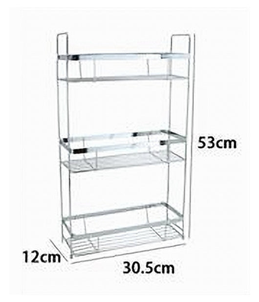 Mensola Per Doccia Bagno Rettangolare 3 Ripiani Porta Oggetti 30,5x12x53cm 79302         