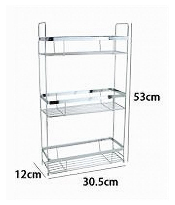 Mensola Per Doccia Bagno Rettangolare 3 Ripiani Porta Oggetti 30,5x12x53cm 79302         