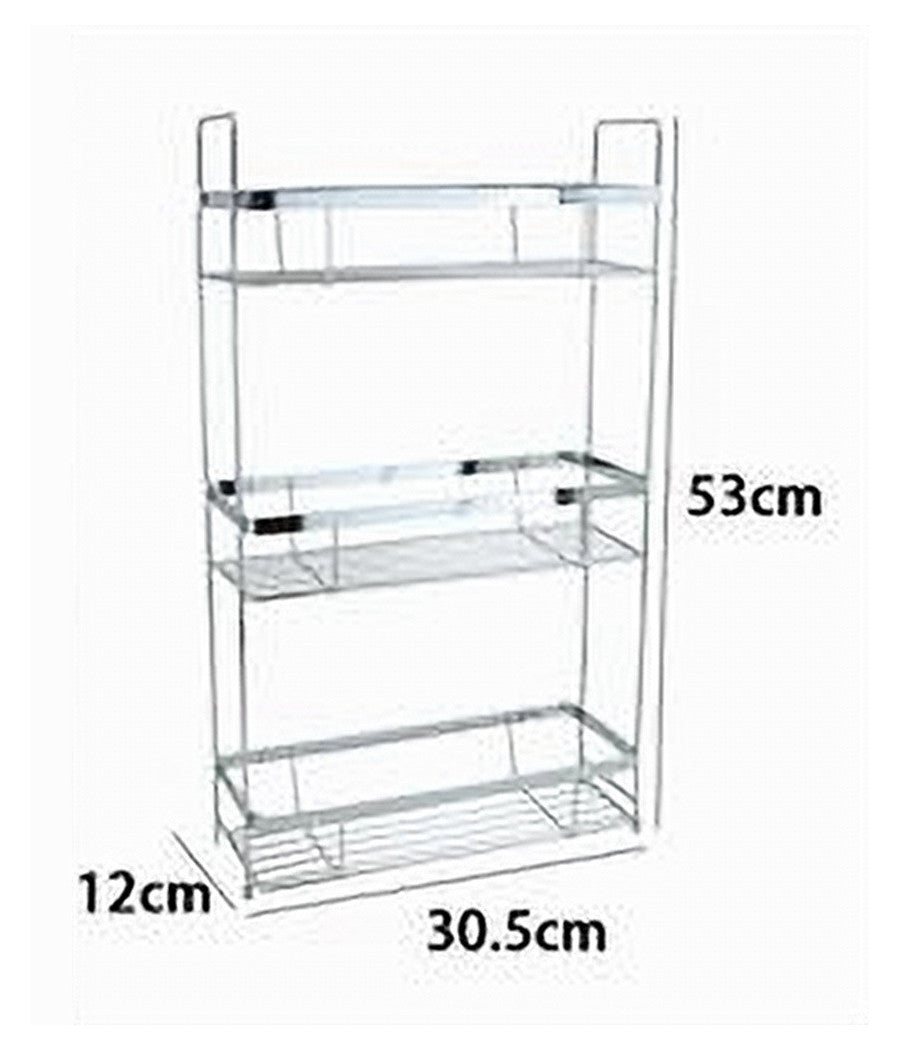 Mensola Per Doccia Bagno Rettangolare 3 Ripiani Porta Oggetti 30,5x12x53cm 79302         