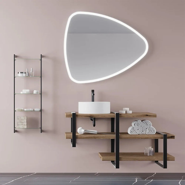 Mensola per lavabo dappoggio 100 cm in legno rovere naturale  Linea