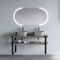 Mensola per lavabo dappoggio 120 cm in legno rovere fossile  Linea