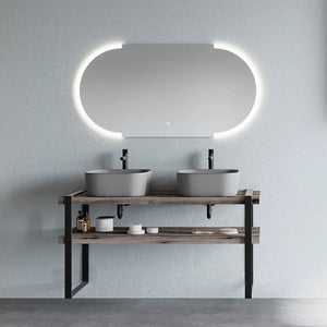 Mensola per lavabo dappoggio 120 cm in legno rovere fossile  Linea