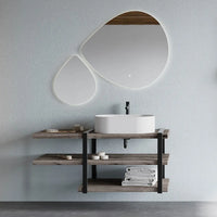 Mensola per lavabo dappoggio 120 cm in legno rovere fossile  Linea