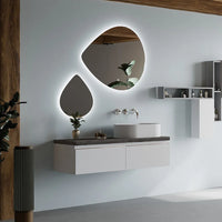 Mensola per lavabo dappoggio 120 cm in legno rovere fossile  Linea